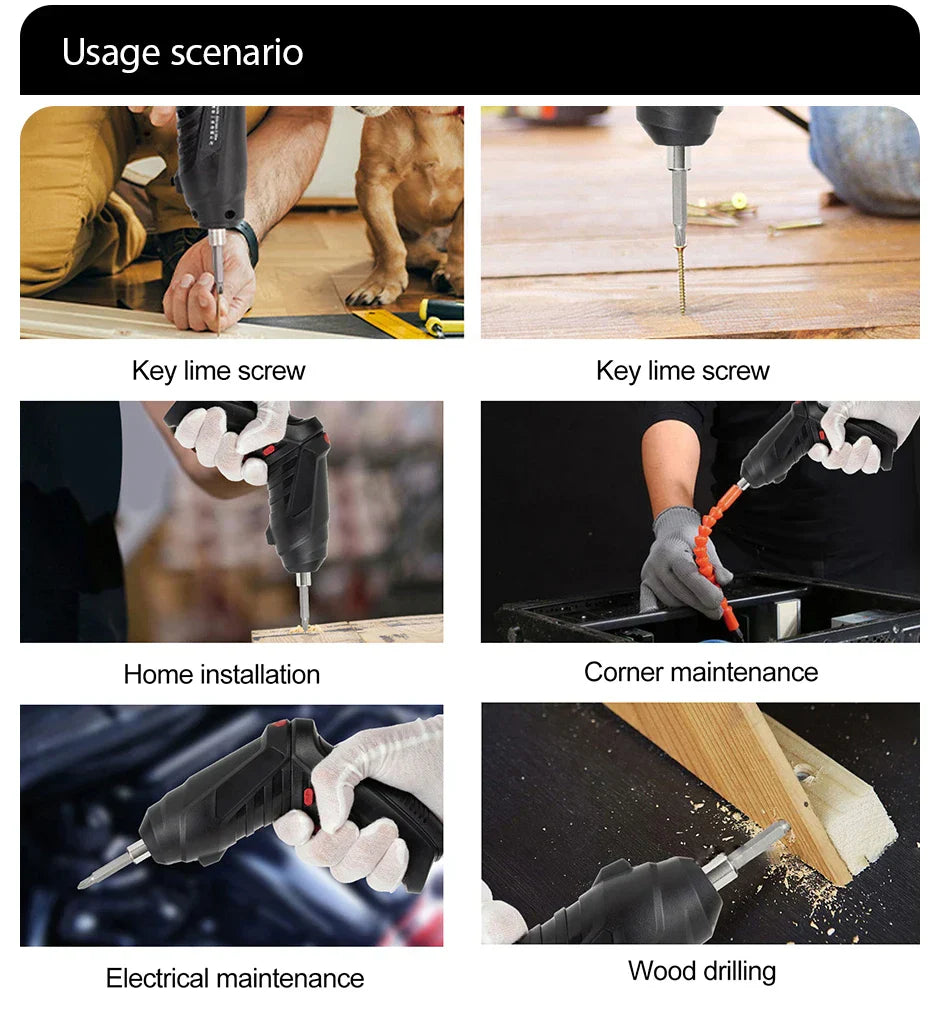 Portable Cordless USB Charging Mini Electric Screwdriver Automatic Screwdriver Hand Drill Wrench Electric Tools